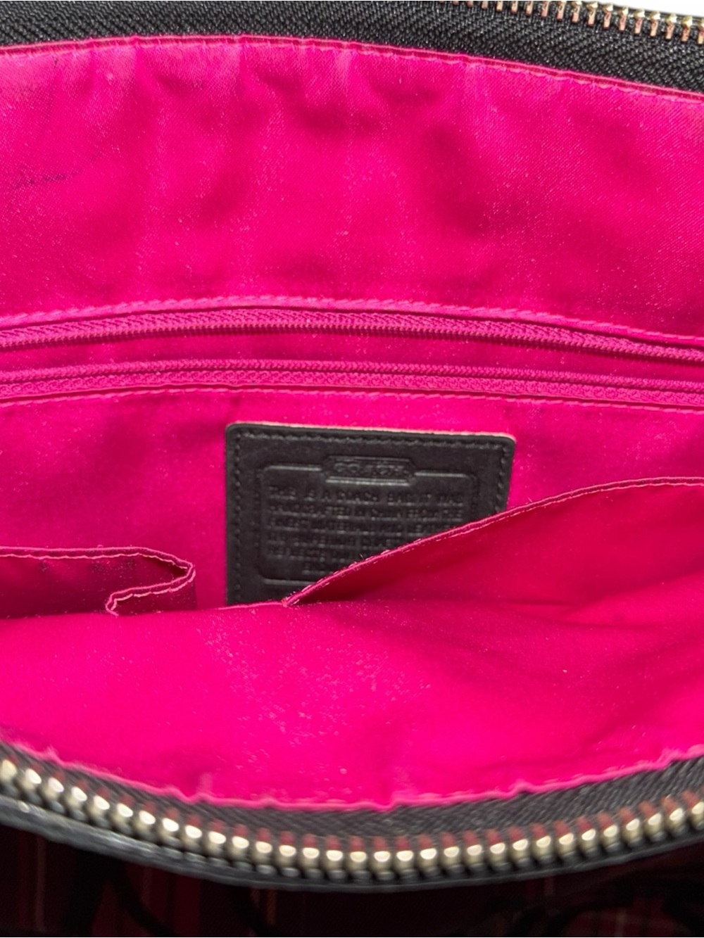 Coach Purple & Magenta poppy tartan Plaid Y2K signature Tote - Picture 8 of 16